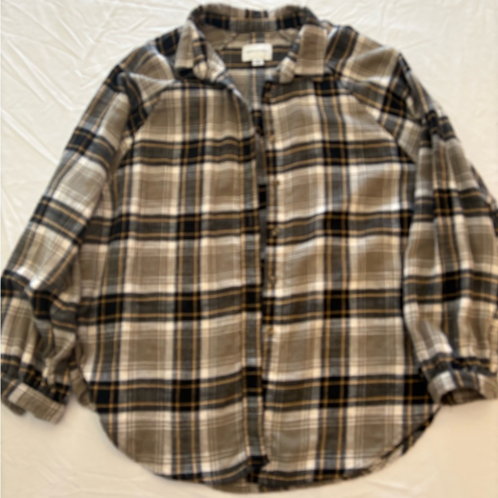 American Eagle Plaid Women’s Flannel Shirt - Brown